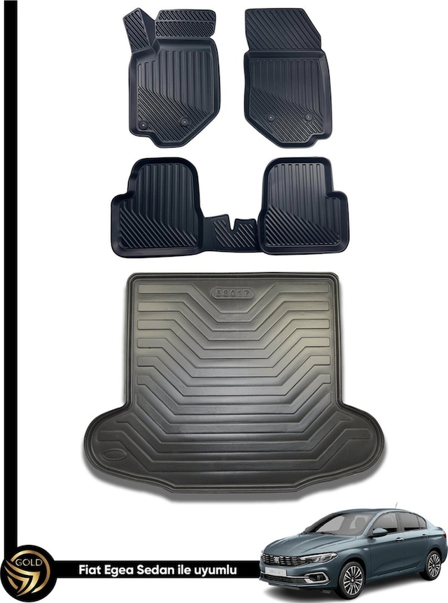 Fiat Egea 3d Havuzlu Paspas Sedan + Bagaj Havuzu Kauçuk Set Nova