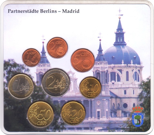 Almanya Euro Tam Set 2002 A. Berlin Kardeş Şehri Madrid. Özel Kartında Çil.