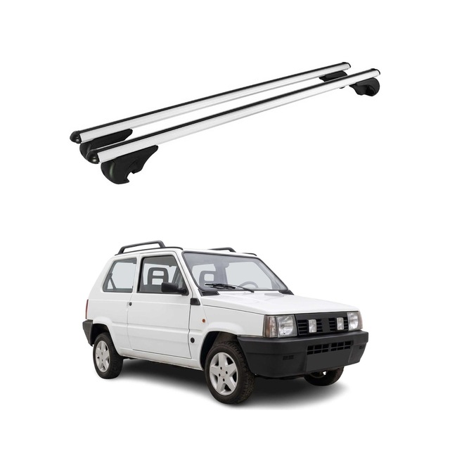 Fiat Panda I Hatchback 1980-2003 Arası Uyumlu Port Bagaj Taşıyıcı Ara Atkı Alüminyum Gümüş 2 Parça