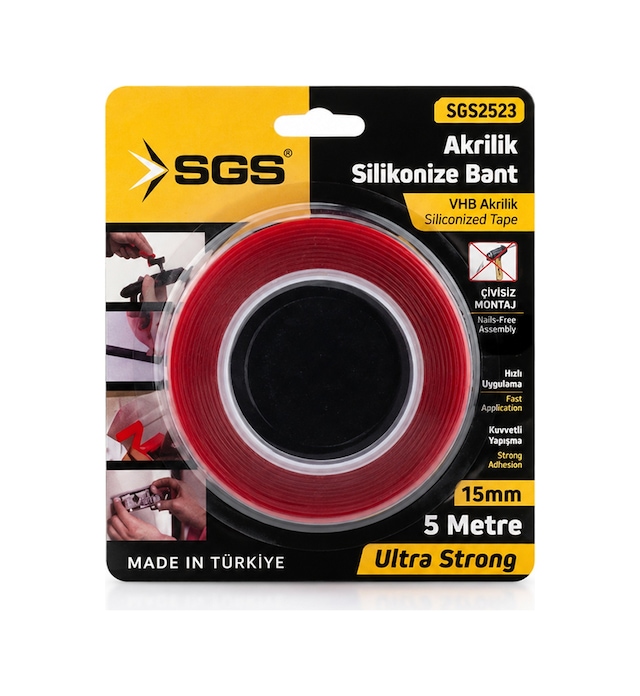 Bezos Akrilik Silikonize Çift Taraflı Bant Vhb 15mm X 5yd Bzoshb Diğer