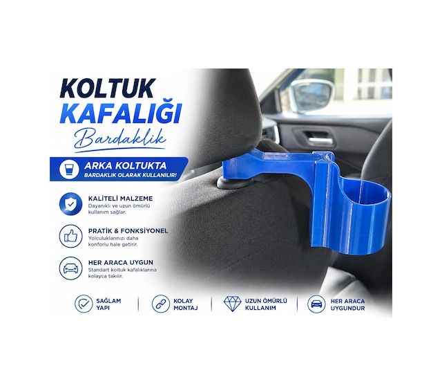 Araç Koltuk Arkası Bardaklık , Araç Mavi Şişe Ve Bardak Tutucu , Kafalık Universal Oto Bardaklık