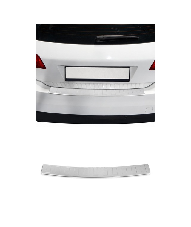 Peugeot 308 Hatchback 2013-2021 Uyumlu Krom Arka Tampon Eşiği Paslanmaz Çelik Taşlı Mat