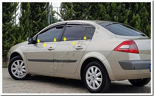 Db Chrome Renault Megane 2 Sedan Cam Çıtası Nikelajı 2004-2010 4