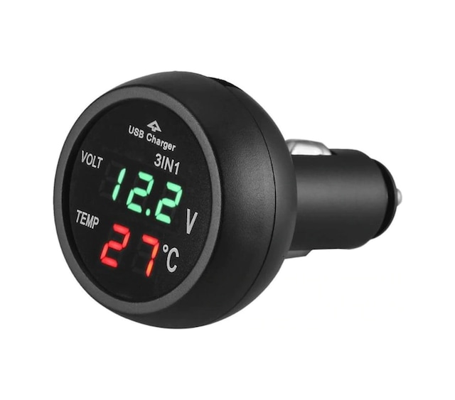 Oto Çakmaklık Usb Şarj Soketi Voltmetre Termometre 12/24V (483544352)