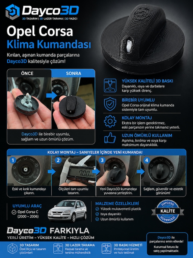 Opel Corsa C Klima Kumanda Yön Düğmesi Kalorifer Hava Yönlendirme Düğmesi