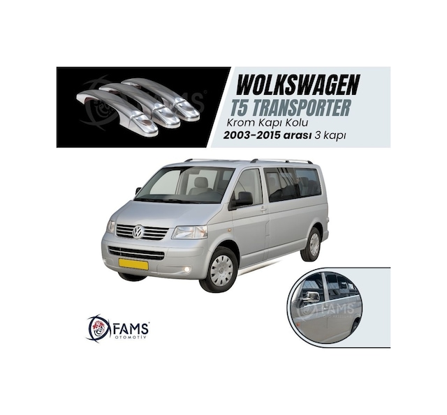 Vw T5 Transporter Krom Kapı Kolu 3 Kapı 2003-2015 P. Çelik