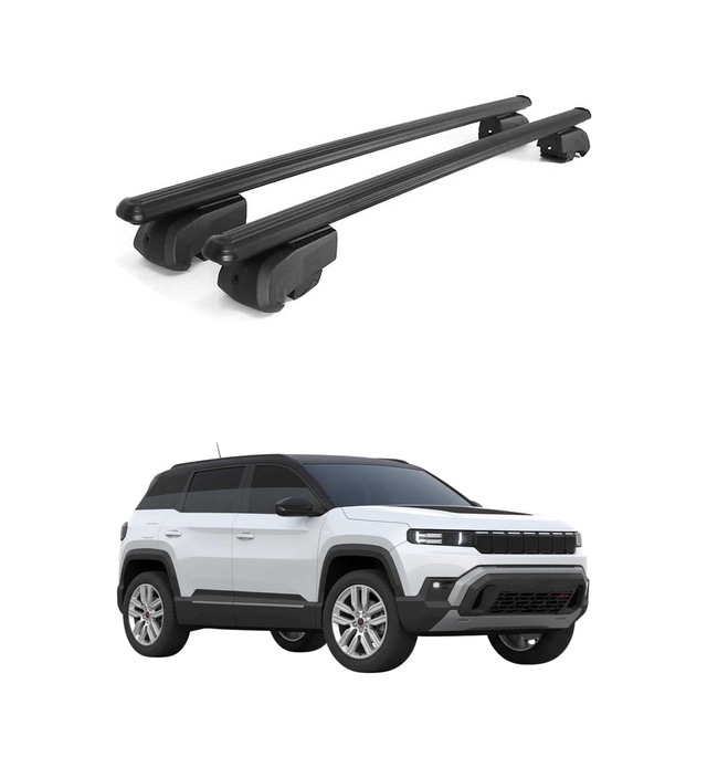 Jeep Compass Electric Bev 2026-2027 Arası Uyumlu Port Bagaj Taşıyıcı Ara Atkı Alüminyum Siyah 2 Parça