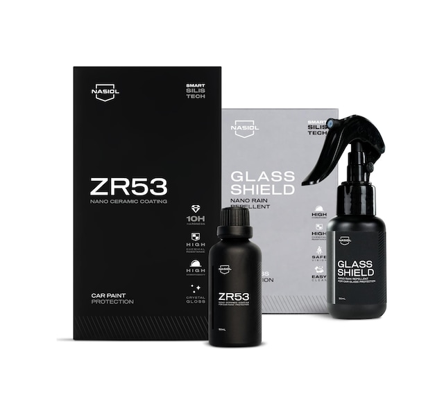 Nasiol-SET 24-ZR53 Araç Nano Seramik Kaplama,Boya Koruma ve Glasshield Nano Yağmur Kaydırıcı Sprey Seti