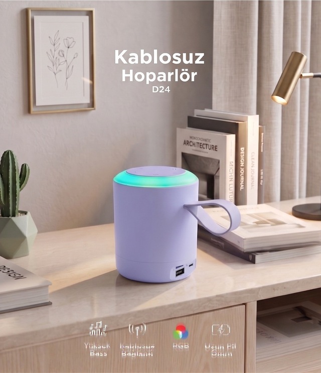 Bluetooth Hoparlör Sd Usb Destekli Taşınabilir Speaker D24