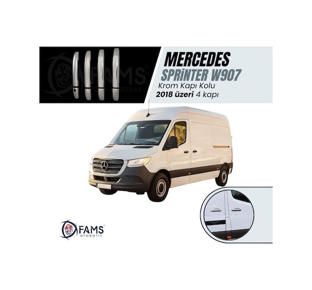 Mercedes Sprinter W907 Krom Kapı Kolu 4 Kapı 2018 Üzeri P.Çelik