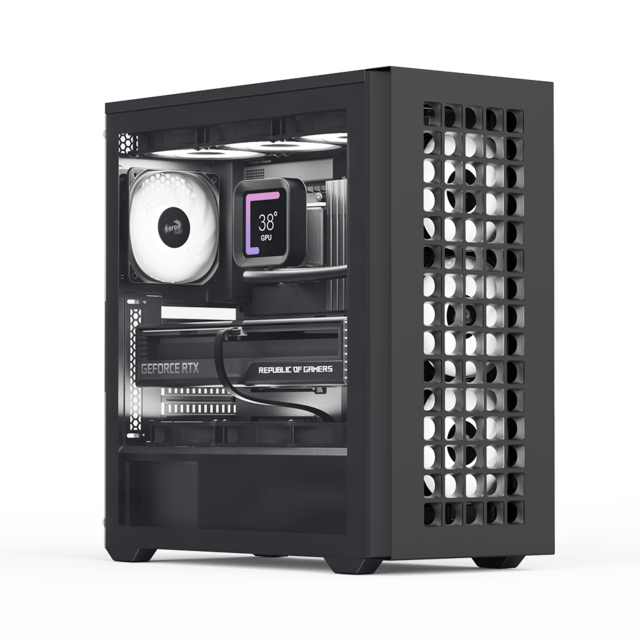 Aerocool D502A 4X12CM A- SIK ON PANEL AE D502A BK750BR RGB Mesh Front 750W PSU 80+ Bronze