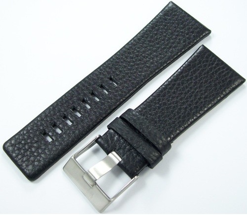 1Kalite 32Mm Uzun Siyah Deri Saat Kayışı Diesel Model Saat Kordon