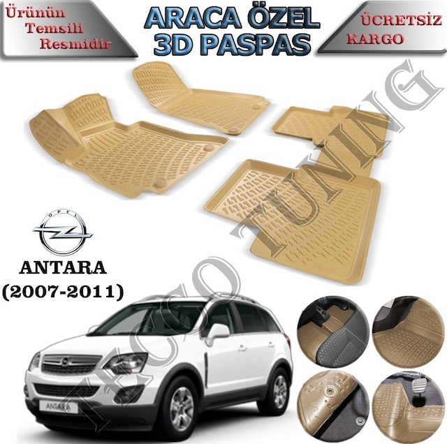 Rizline Opel Antara Bej 3D Havuzlu Paspas