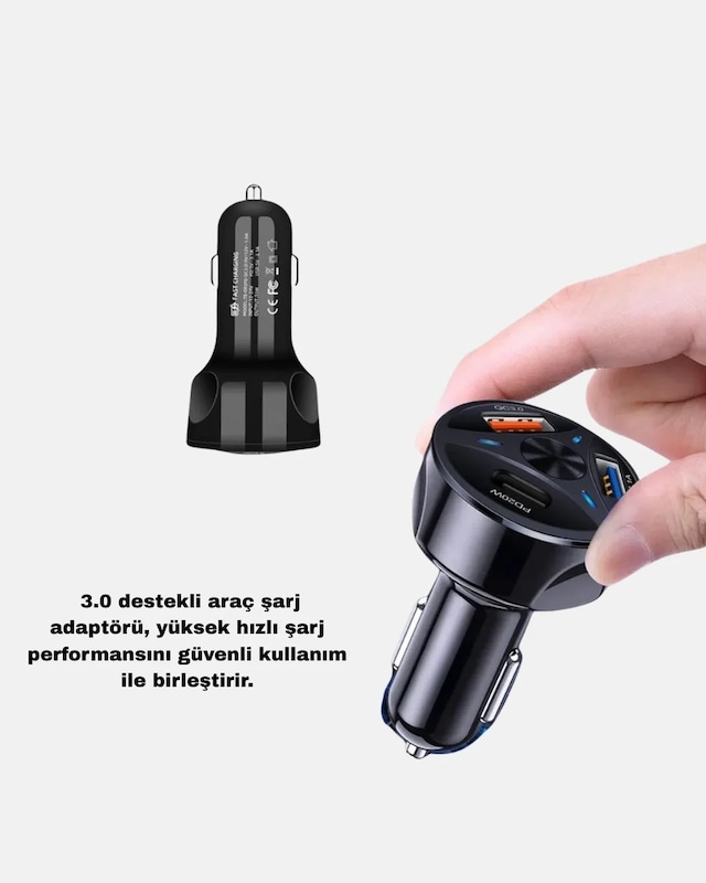 Şık Manyetik Telefon Tutucu Ve Hızlı Şarj Adaptörü 2'li Set