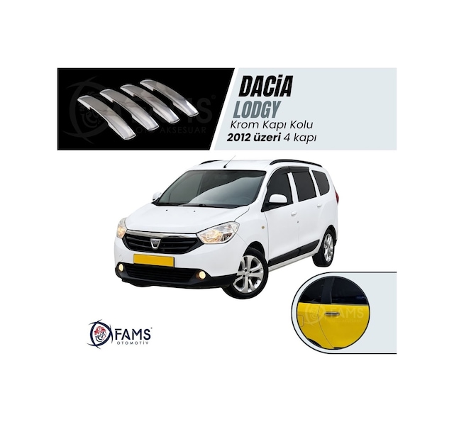 Dacia Lodgy Krom Kapı Kolu 4 Kapı 2012 Üzeri Paslanmaz Çelik