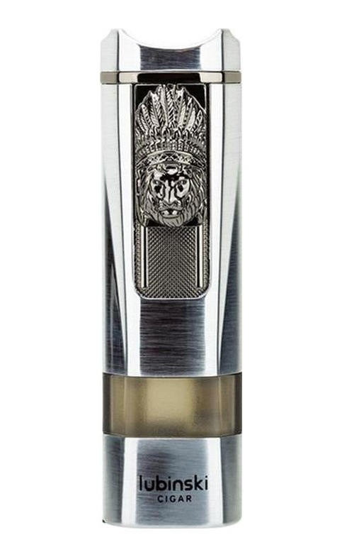 Lubinski Lion Sehpalı Delicili Tek Torch Puro Çakmağı Silver Lb-148