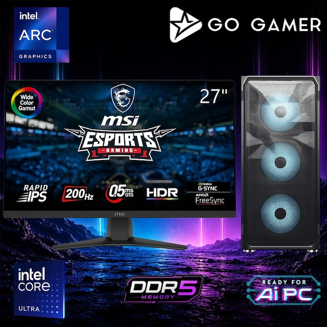 Go Gamer Go Gamer E746D ULTRA 9 285K 32 GB 1 TB SSD 27" Free Dos Masaüstü Oyuncu Bilgisayarı Core Ultra 9 285K 32GB RAM 1TB SSD