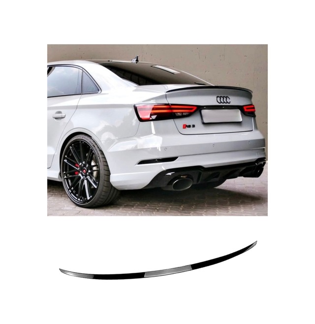 Audi A3 Bagaj Üstü İnce Pianoblack Spoiler S Style 2013-2020 8v Uyumlu İthal Abs Plastik