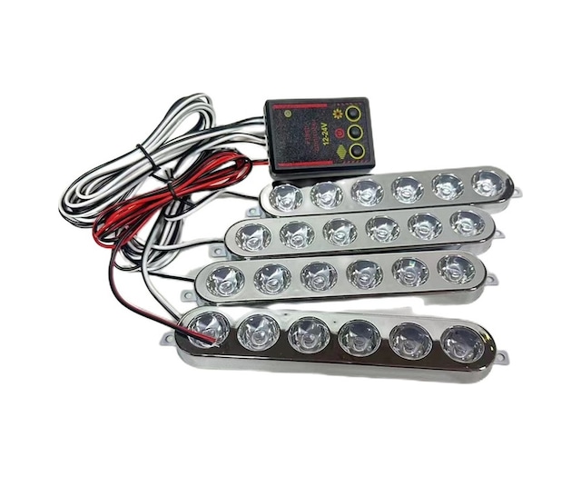 Çakar Lamba 6x4 Led Kırmızı Mavi 12-24v / Lapa536-3