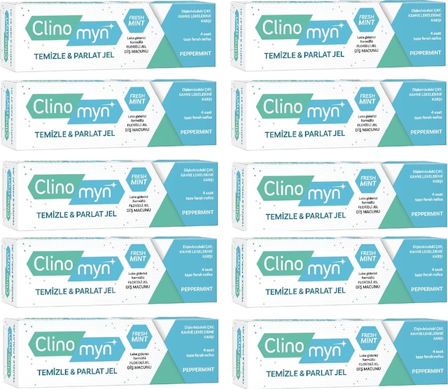 Clinomyn Fresh Temizle & Parlat Jel Diş Macunu 10 x 75 ML