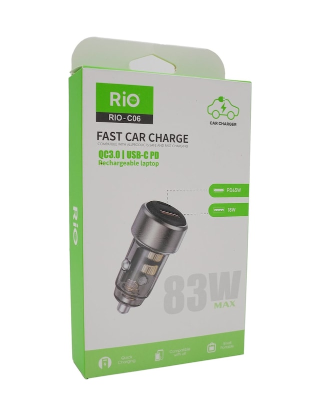 Rio Tech Rıo-c06 Hızlı Araç Şarj Cihazı Usb-c Pd Ve Qc3.0 Destekli