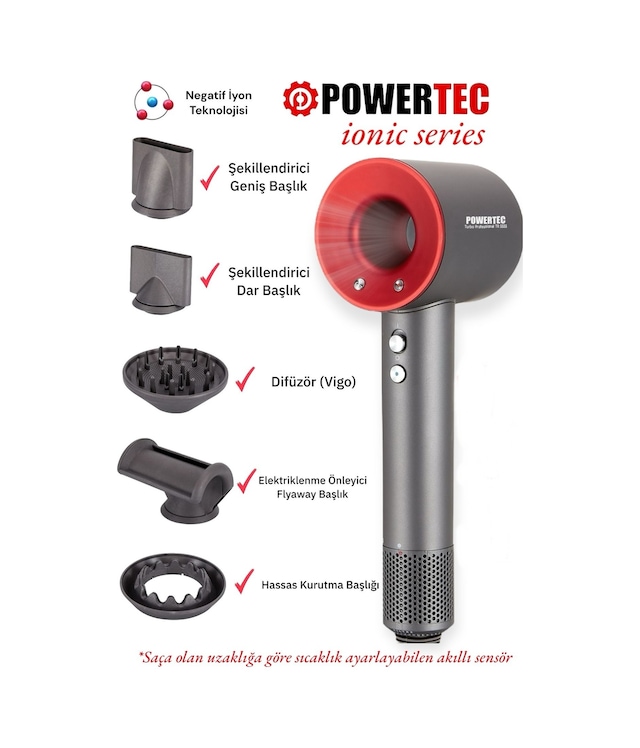 Powertec TR-3333 Plazma Fön Makinesi