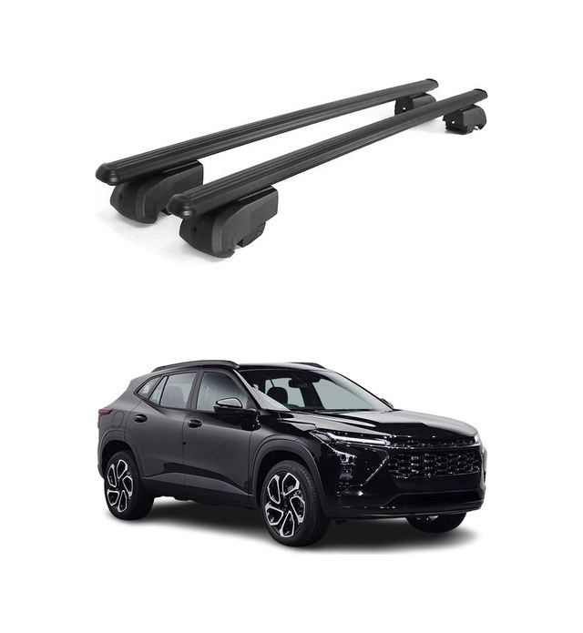 Chevrolet Trax 2024-2027 Arası Uyumlu Port Bagaj Taşıyıcı Ara Atkı Alüminyum Siyah 2 Parça