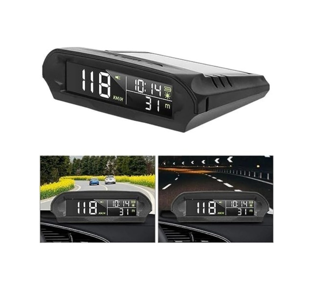 Tr S98 Hud Ekran Gps Hız Göstergesi Güneş Enerjili Araç