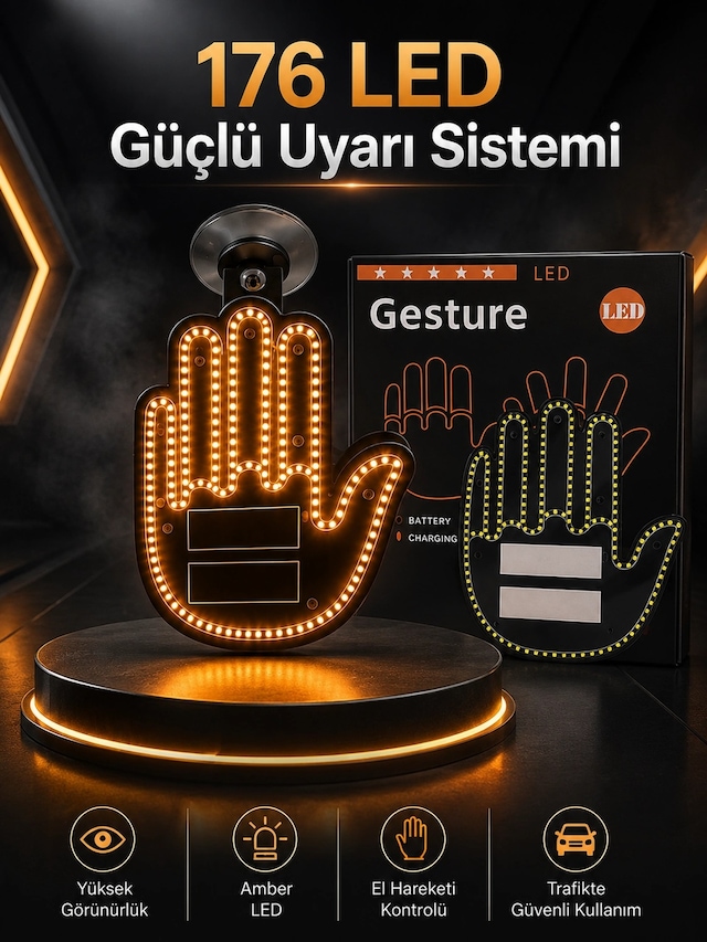Plentifulled Işık El İşareti Araç Camı İçin Uzaktan Kumandalı