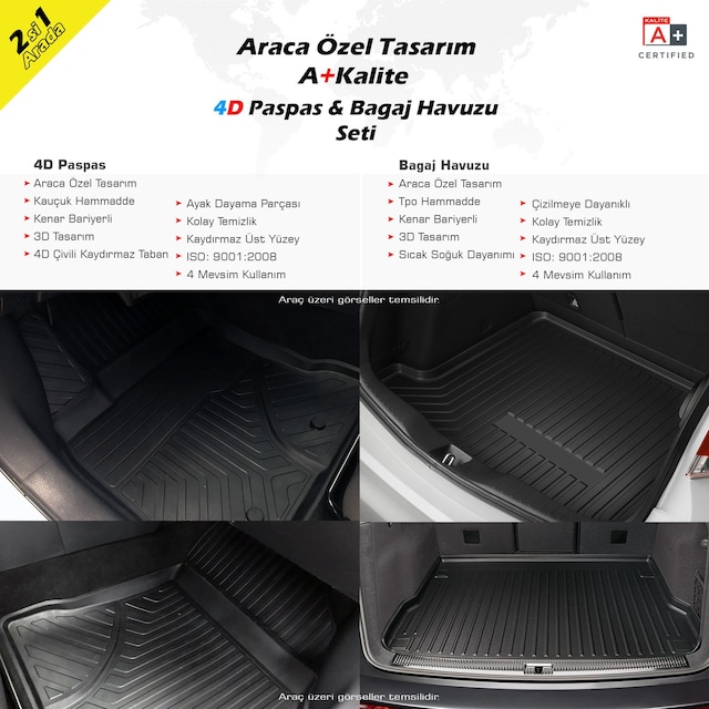 Hyundai Tucson 4D Havuzlu Paspas Bagaj Havuzu Seti 2015 Ve Üzeri