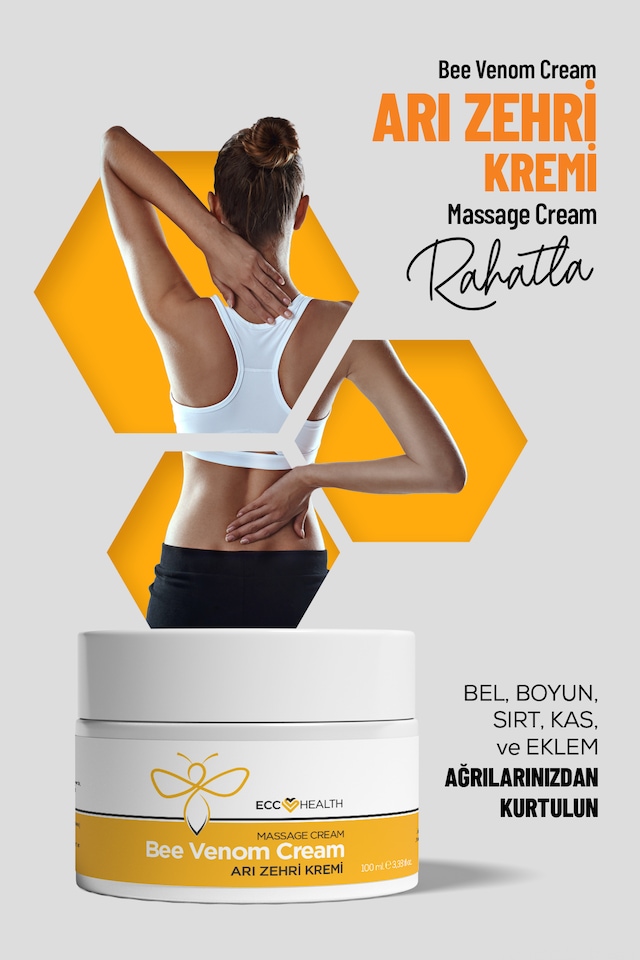 Arı Zehri Masaj Kremi 100 Ml Kas, Sırt, Boyun Ve Eklem Çevresi İçin Bölgesel Bakım