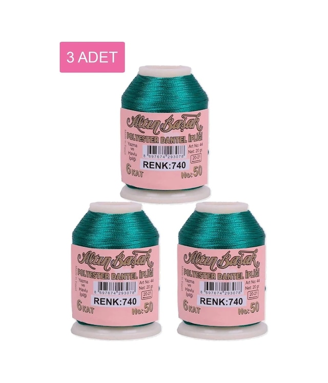 Ers 3 Adet Altınbaşak Oya Ve Dantel İpi 20 Gr - Royaleks - No: 740