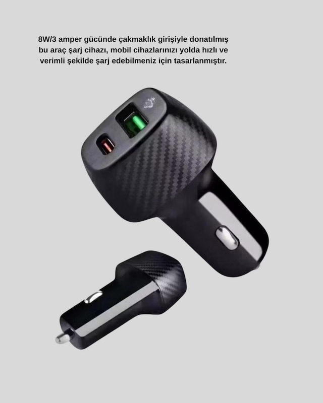 Techmrt Araç İçi Bluetooth Müzik Kiti + Type-c Pd Araç Şarjı Seti