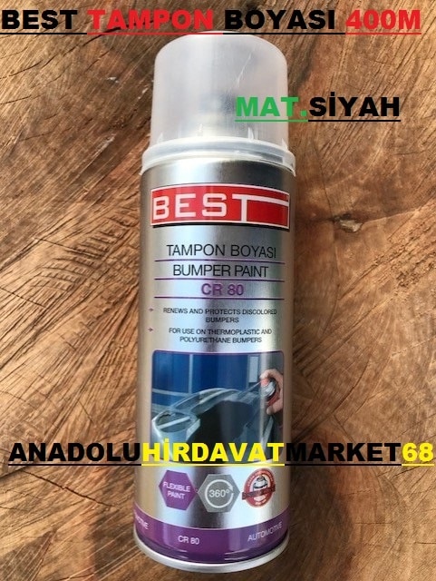 Best Tampon Boyası Sprey Plastik Tampon Boyası Mat Siyah 400 ML
