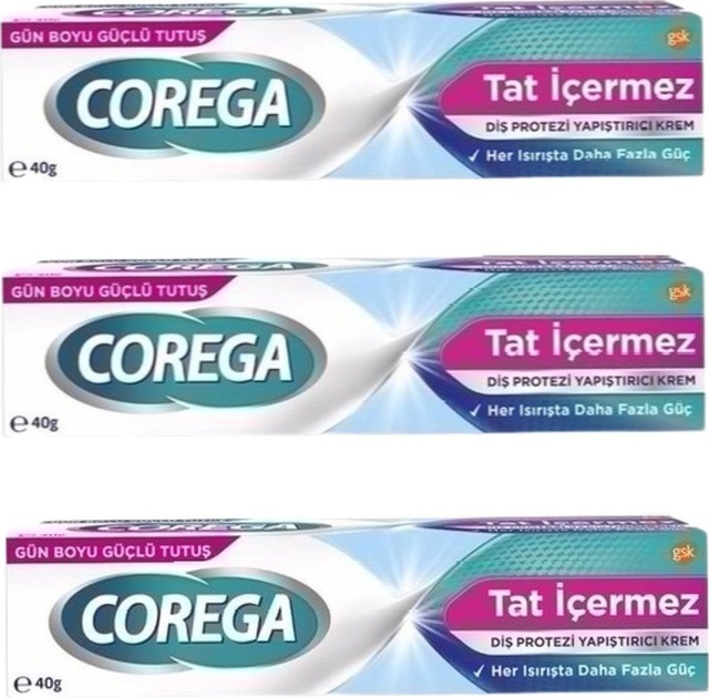 Tat Içermez Diş Protezi Yapıştırıcı Krem 40g 3 Adet