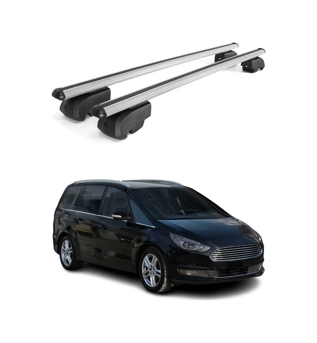Ford Galaxy Iıı Facelift Öncesi 2015-2019 Arası Uyumlu Port Bagaj Taşıyıcı Ara Atkı Alüminyum Gümüş 2 Parça