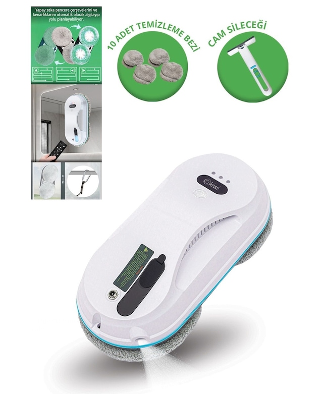 Kiwi KWC-7130 Uzaktan Kumandalı Sıvı Püskürtmeli Cam Silme Robotu