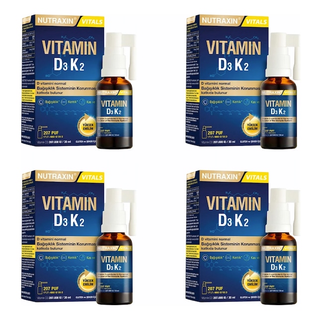 Nutraxin Vitamin D3k2 Sprey 30 Ml 4 Adet