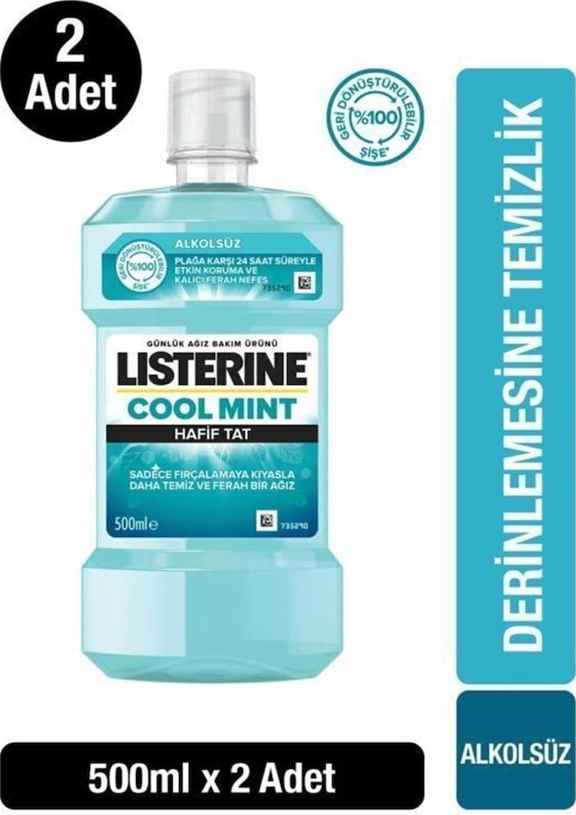 Listerine Zero Hafif Nane Alkolsüz Ağız Bakım Suyu 2 x 500 ML