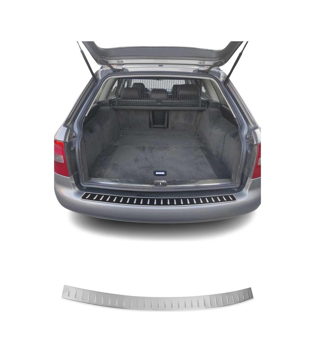 Audi A6 C5 Avant 1997-2005 Uyumlu Krom Arka Tampon Eşiği Paslanmaz Çelik Taşlı Mat