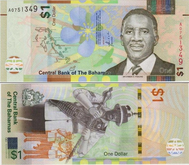 Bahamalar 1 Dolar 2017. Çil Kondisyon.