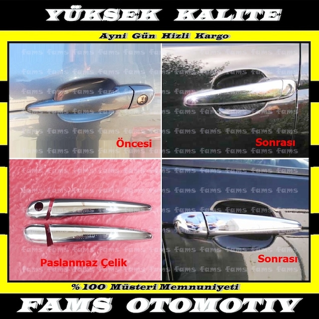 Bmw 3 Seri E46 Krom Kapı Kolu 2 Kapı 1998-2001 P. Çelik