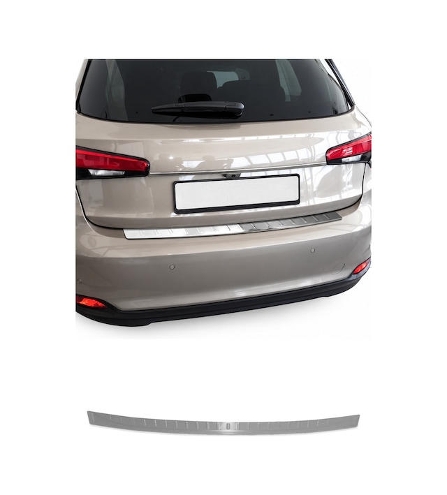 Fiat Egea Cross 2020-2023 Uyumlu Krom Arka Tampon Eşiği Paslanmaz Çelik Taşlı Mat