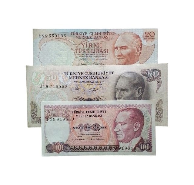 3 Adet 6. Ve 7. Emisyon Kağıt Para. Eski Koleksiyon Kağıt Para. Eski Para.