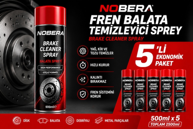 Nobera Fren Balata Temizleyici Sprey 500 Ml X 5 Adet