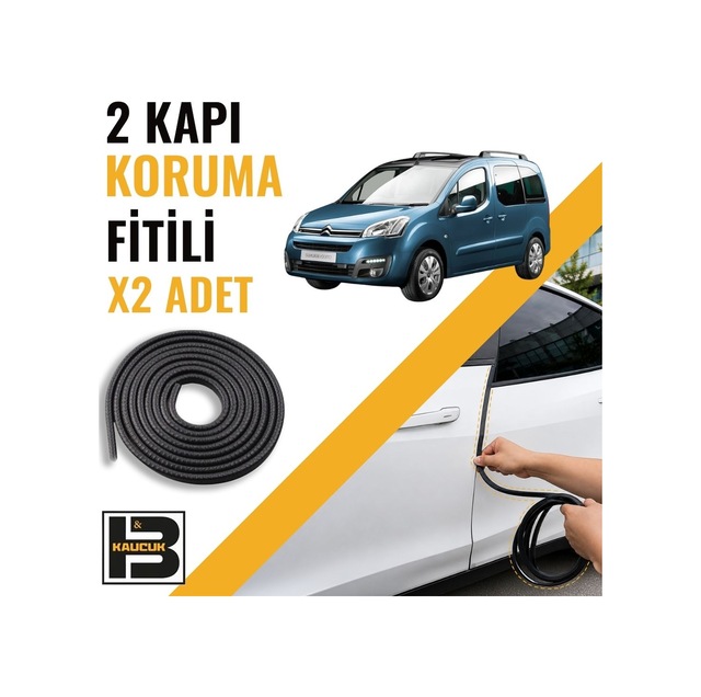 Citroen Berlingo 2008-2018 Kapı Koruma Fitili-iki Kapı-siyah-bm1157