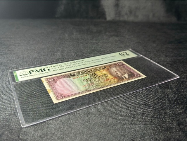 Pmg 62 Unc Çil İnönü Batan Gemi 50 Kuruş P 133 1930 S/n A25 267263 2. Ems