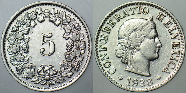 İsviçre 5 Rappen 1938. 69923924