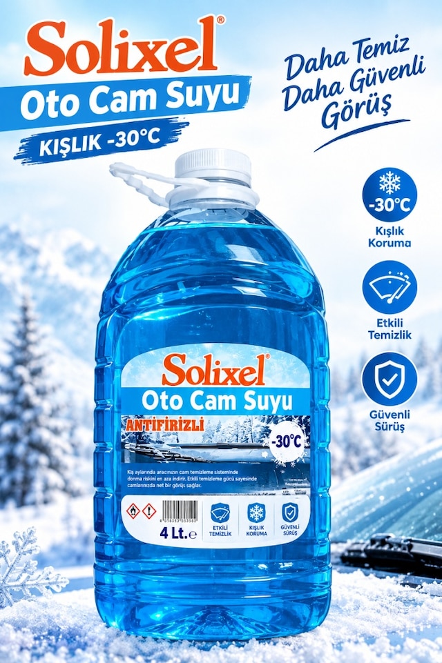 Solixel Kışlık Oto Cam Suyu -30 C 4 Lt