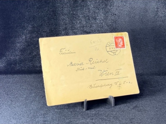 1945 Yılından Avusturya Vienna 8 Pfennig H Tler Pullu Österreich Sürsarjlı Pullu Zarf Teşhir Ürün